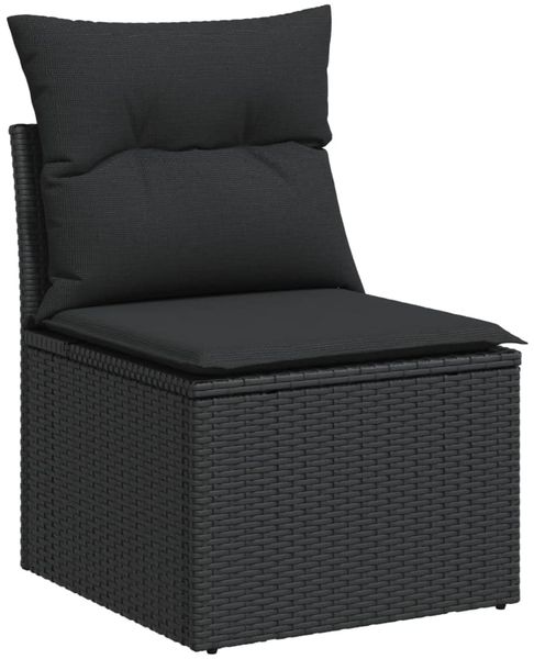 vidaXL 10-tlg. Garten-Sofagarnitur mit Kissen Schwarz Poly Rattan 3327079 Bild 3