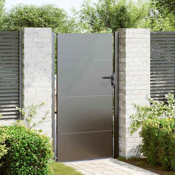 vidaXL Gartentor Schwarz 105 x 205 cm Pulverbeschichteter Stahl 42015908