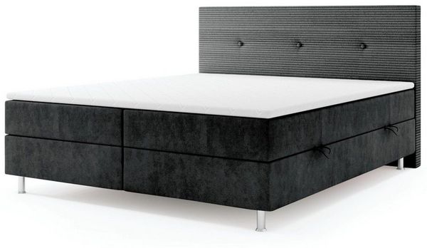 inter Boxspringbett Boxspringbett SALVADOR mit Bettkasten 180x200cm Samtstoff (Boxspringbett)