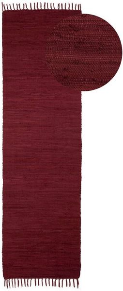 carpetfine Teppich Kelim Chindi uni, auch als Läufer, rechteckig, Höhe: 5 mm, Wendeteppich, reine Baumwolle, handgewebt, Uni-Farben, mit Fransen