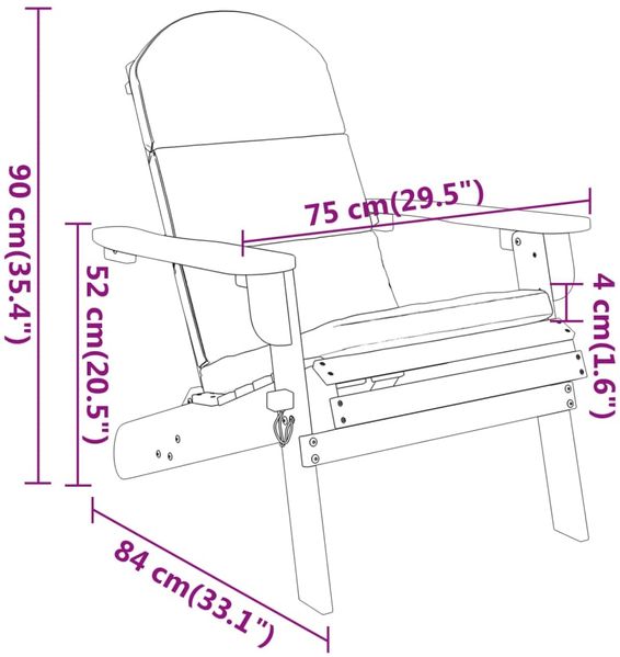 vidaXL 5-tlg. Garten-Lounge-Set Adirondack Massivholz Akazie 3152137 Bild 9