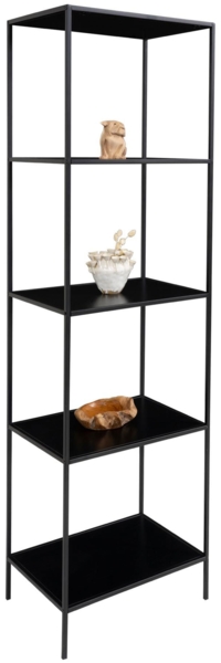 Regal, 5 Einlegeböden, schwarz, schwarzer Rahmen, 51 x 36 x 170 cm