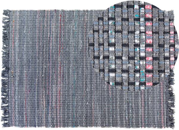 Teppich grau 140x200 cm Kurzflor BESNI
