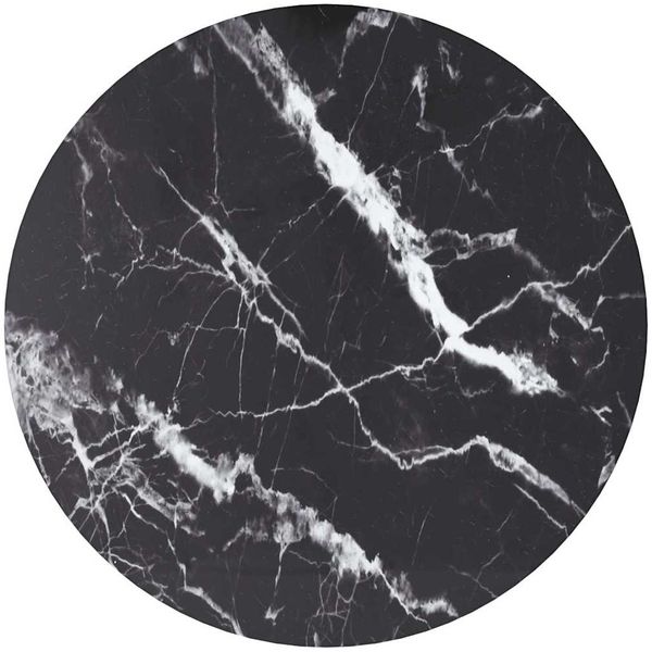 Tischplatte | Schreibtischplatte Schwarz Ø40x0,8 cm Hartglas in Marmoroptik