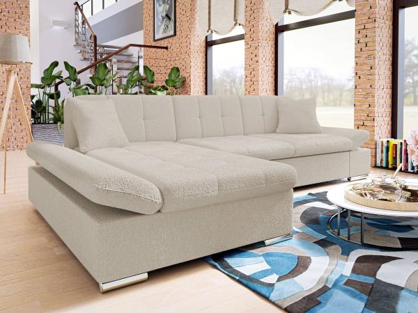 Ecksofa Malwi Premium mit Schlaffunktion und Bettkasten (Farbe: Baloo 2074, Seite: Links)