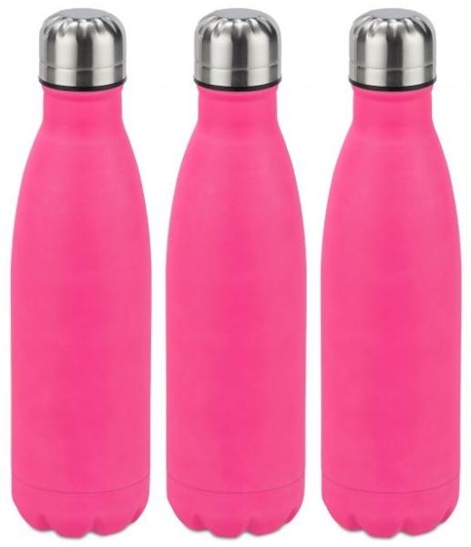 3 x Trinkflasche Edelstahl pink 10028148