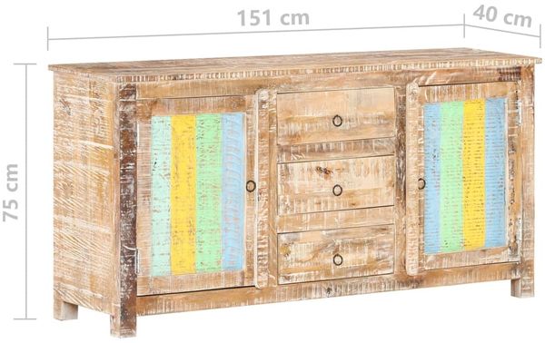 vidaXL Sideboard 151x40x75 cm Raues Akazienholz 321791 Bild 7
