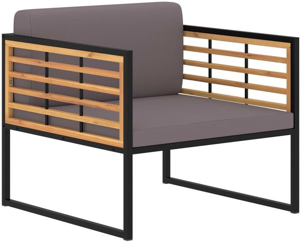 vidaXL Gartenstühle mit Auflagen 2 Stk. Massivholz Akazie Dunkelgrau 46508