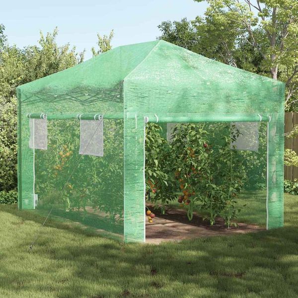 vidaXL Gewächshaus mit Pop-up-Rahmen Grün 290 x 430 x 315 cm Eisen 42006644