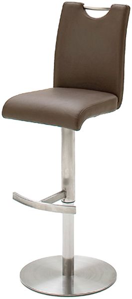 Barhocker >Amiens I< in Braun aus Edelstahl - 42x91x51cm (BxHxT)