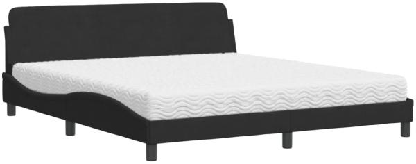 vidaXL Bett mit Matratze "Dover" Schwarz 180x200 cm Samt 3208453