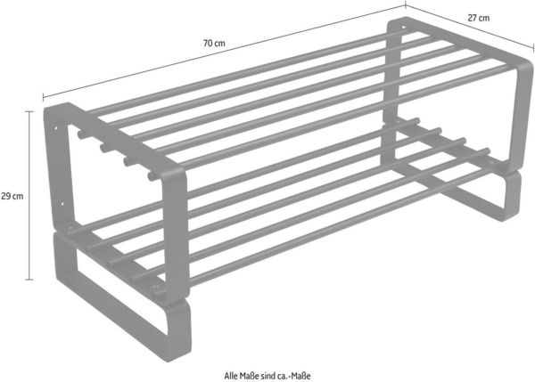 Schuhregal REX SR in Schwarz mit 2 Ablagen Flurregal von Spinder Bild 2
