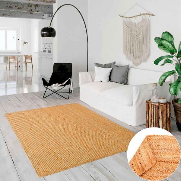 OTTO home Teppich Bjarka, rechteckig, Höhe: 10 mm, meliert, 100% Jute, handgewebt, auch als Läufer & in rund erhältlich