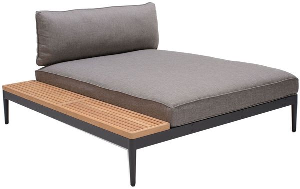 Daybed XL Topaz, Aluminium, Grau, 158 x 68 x 130 cm