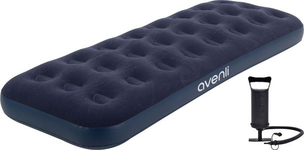 Avenli Luftmatratze Luftbett Camping für 1 Person mit Pumpe 191 x 73 x 22 cm Single-Size, (aufblasbar Ideal als Reisebett oder Isomatte, 1-St, Set mit Luftpumpe), Indoor und Outdoor mit beflockter Oberfläche