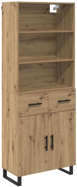 vidaXL Highboard Artisan-Eiche 69,5 x 34 x 180 cm Holzwerkstoff 3415857