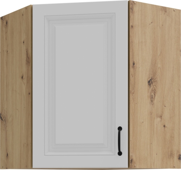 Eckhängeschrank 60x60 cm Stilo Weiss Eiche Artisan Küchenzeile Küchenblock Küche