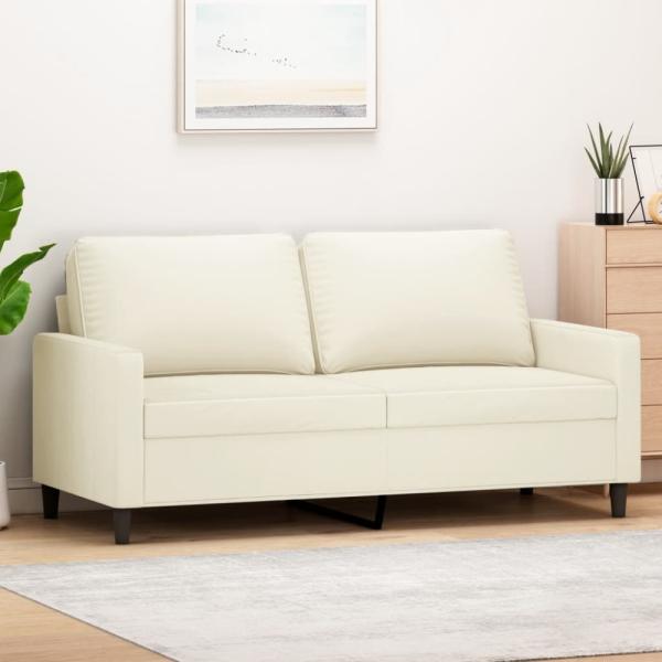 vidaXL 2-Sitzer-Sofa Creme 140 cm Samt 359207