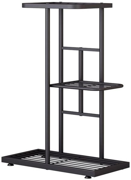 GarveeMore Blumenständer Pflanzenständer Indoor Outdoor 3Etagen mit 4Töpfen Metall-Blumenregal, Pflanzenregal Ecke Display Rack für Terrasse Garten Balkon Wohnzimmer
