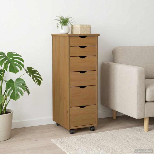 vidaXL Rollschrank Honigbraun 34 x 39 x 93,5 cm Massivholz Kiefer 42028364