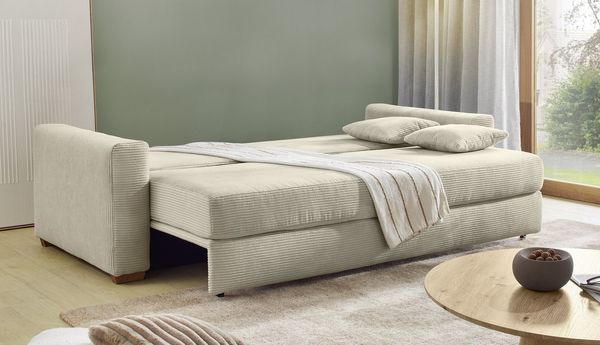Jockenhöfer Gruppe Schlafsofa Micha, B: 237 cm, Liegefl. 155x197 cm, mit Bettfunktion, Bettkasten & Zierkissen