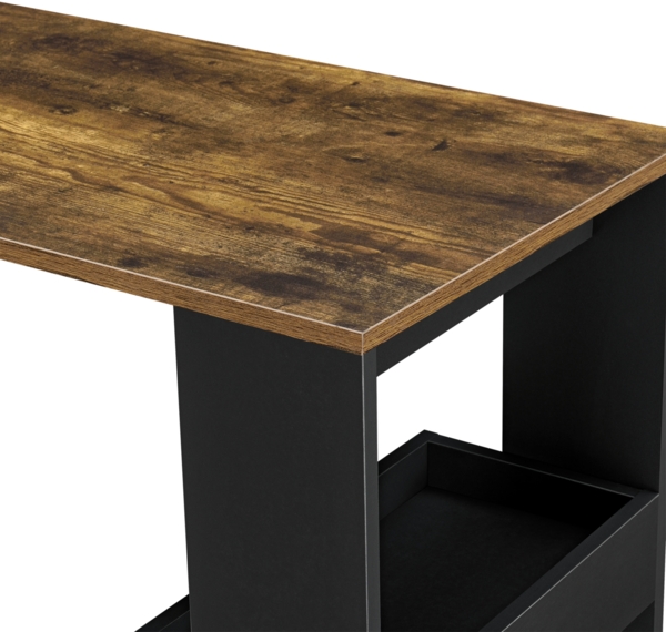 Bartisch Bromölla 120x45x106 cm Schwarz/Eiche dunkel en. casa Bild 5