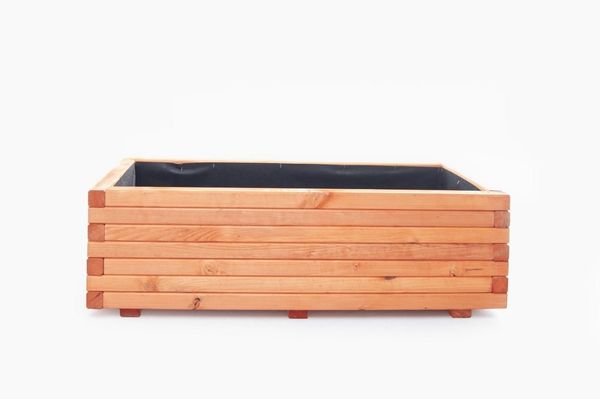Mega-Holz Pflanzkübel Blumenkasten Pinie lasiert - Pflanzkübel für Garten, Balkon & Terrasse, Rechteck Kräuterbeet 40 x 40 x 30 cm Wettergeschützt