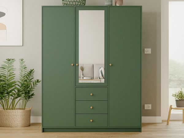 Beautysofa Kleiderschrank mit Spiegel und 3 Schubladen (Zur Auswahl: zweitürig, dreitürig oder viertürig, verschiedene Farben) Höhe 200 cm