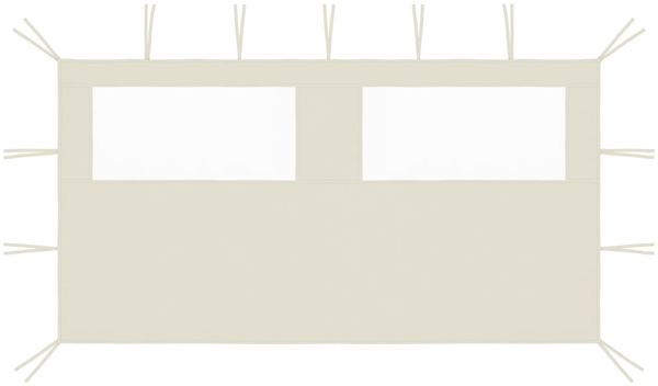 vidaXL Pavillon-Seitenwand mit Fenstern 4x2 m Creme 3070421