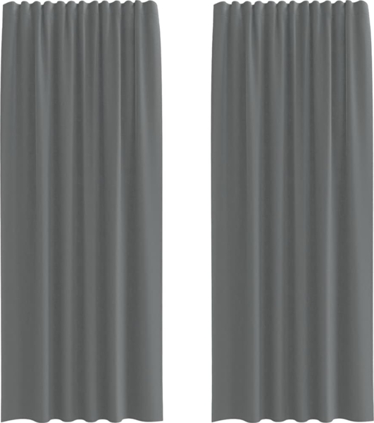 vidaXL Voile Vorhänge mit Stangentaschen 2 Stk. Dunkelgrau 4102183