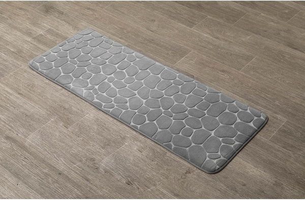 LikeKa Badematte Badezimmerteppich Badteppich weich Badvorleger 45x120 cm, rutschhemmend beschichtet, Memory Schaum, schnell trocknend, fußbodenheizungsgeeignet