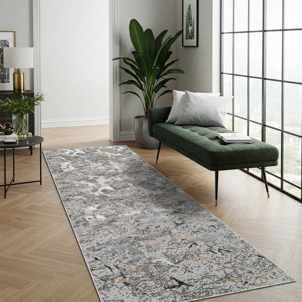 Tapiso Läufer CRYSTAL, rechteckig, Höhe: 8 mm, Langer Korridor-Läufer Schimmereffekt, pflegeleicht, Flur Schlafzimmer