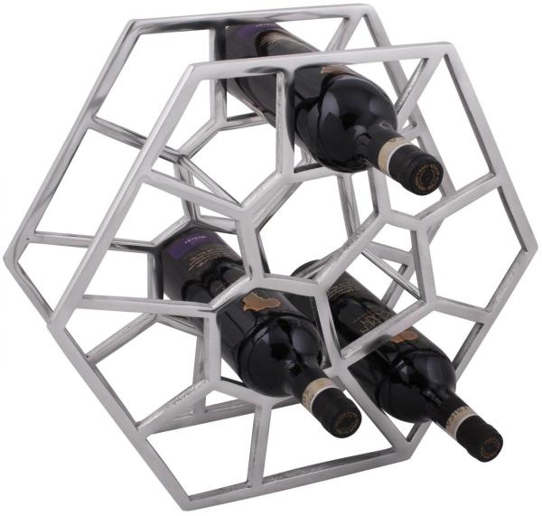 Weinregal Design 38 cm für 12 Flaschen Aluminium Silber