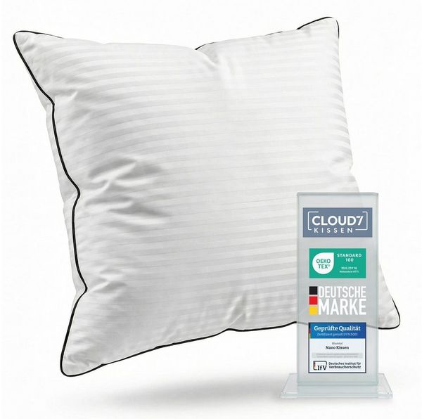 Blumtal Kopfkissen Premium Kopfkissen mit Ultra anpassbarer Nanofaser-Füllung, Seitenschläfer, Rückenschläfer, 1 oder 2-tlg, Paspel & Reißverschluss, ideal für Seiten-/Rückenschläfer, 95°C