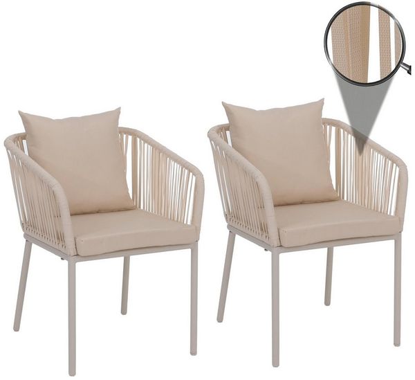 MCW Gartenstuhl MCW-N41-S (2 St), Inklusive Sitzkissen