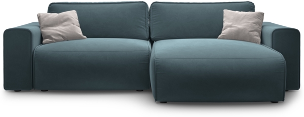 Micadoni Ecksofa Victor 3-Sitzer Rechts Samt Grau