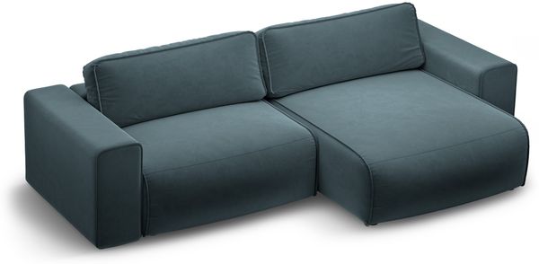 Micadoni Ecksofa Victor 3-Sitzer Rechts Samt Grau Bild 3