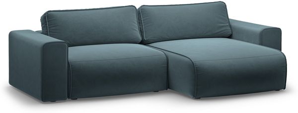 Micadoni Ecksofa Victor 3-Sitzer Rechts Samt Grau Bild 2