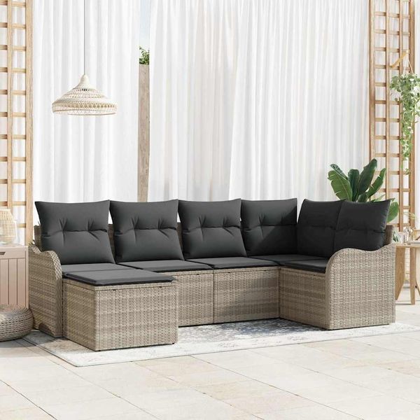 vidaXL Gartensofa-set Hellgrau Poly-Rattan 3345772