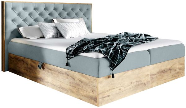 99rooms Galaxy Boxspringbett 200x200 cm Velours MONOLITH Silber Bild 2