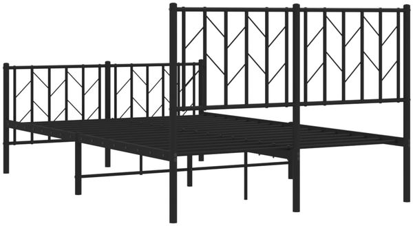 vidaXL Bettgestell mit Kopf- und Fußteil Metall Schwarz 120x200 cm 374453 Bild 7