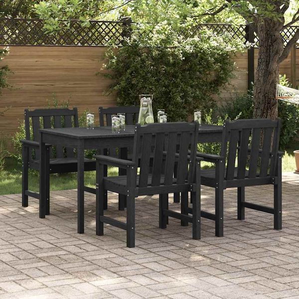 vidaXL Gartenstuhl 4 pcs Schwarz 65,5 x 59 x 88 cm Polyethylen 3335796