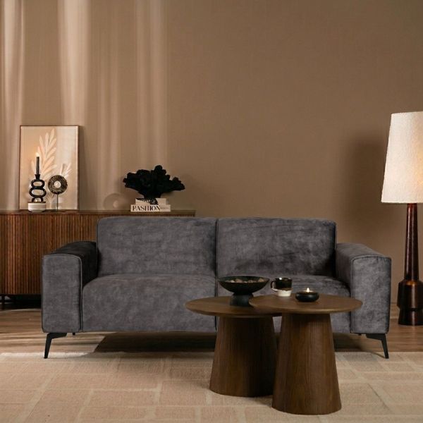 Bronx71 Samt Sofa Vegas 2,5-Sitzer anthrazit