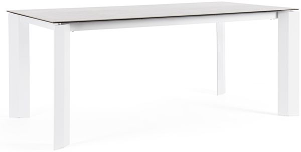 Gartenesstisch Viota aus Aluminium, modern und wetterfest, weiß, 180x95 cm, für 4–6 Personen