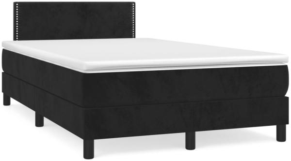 vidaXL Boxspringbett mit Matratze Schwarz 120x190 cm Samt 3269833