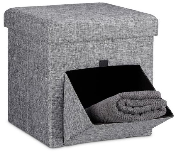 Relaxdays Faltbarer Sitzhocker mit Klappe