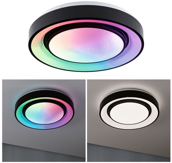 Paulmann 70544 LED Deckenleuchte Rainbow Regenbogeneffekt RGBW 375mm Schwarz Weiß