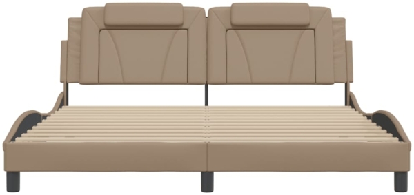 vidaXL Bettgestell "Viana" mit LED ohne Matratze Cappuccino-Braun 180x200 cm 3214040 Bild 5