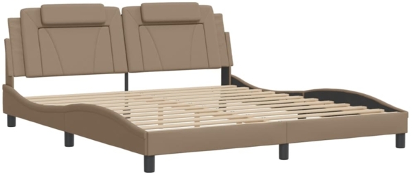 vidaXL Bettgestell "Viana" mit LED ohne Matratze Cappuccino-Braun 180x200 cm 3214040 Bild 2