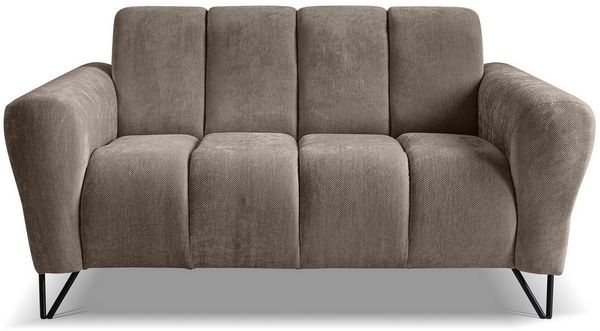 Beautysofa Sofa mit Metallbeine in schwarzer VOLARE, 2-Sitzer, viele Farbvarianten, ohne Schlaffunktion